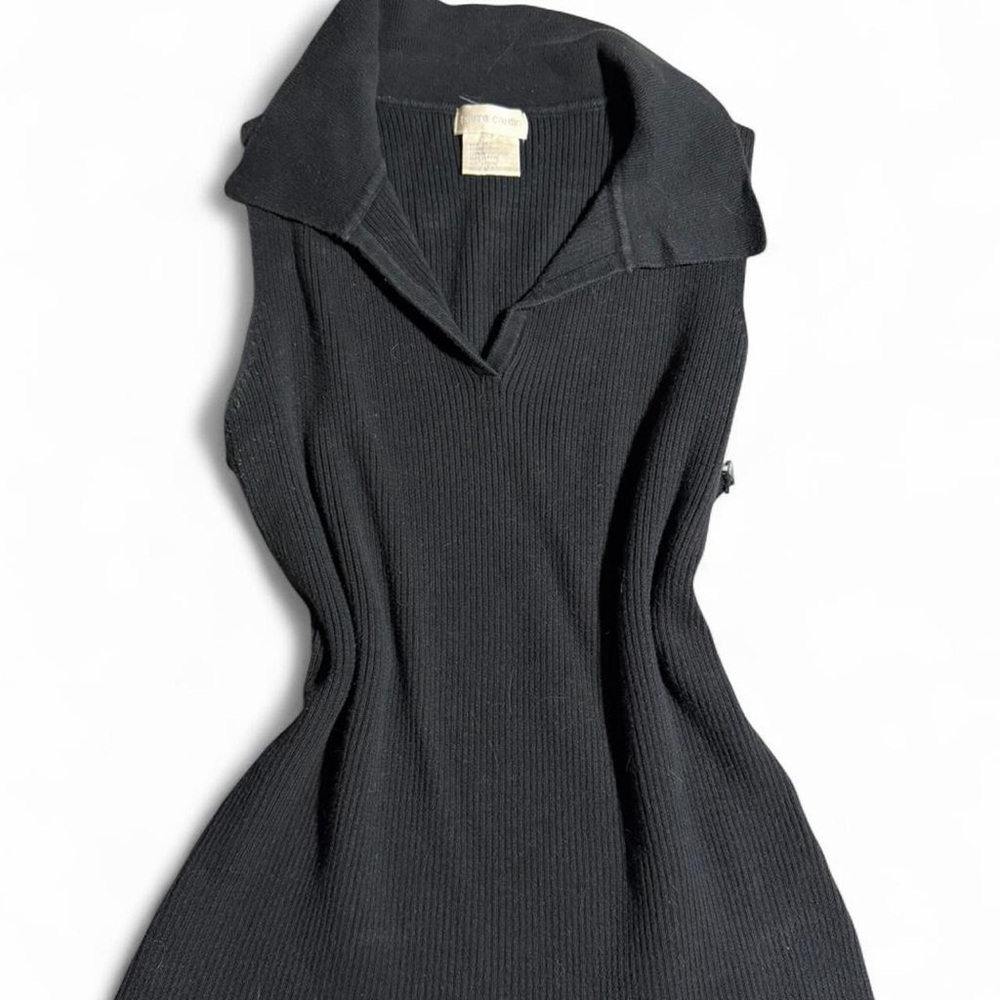 Pierre Cardin Black Ribbed Knit Top
